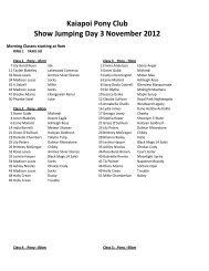 Kaiapoi Pony Club Show Jumping Day 3 November 2012