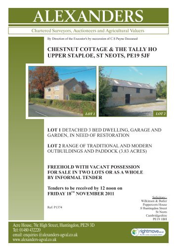 chestnut cottage & the tally ho upper staploe - Alexanders