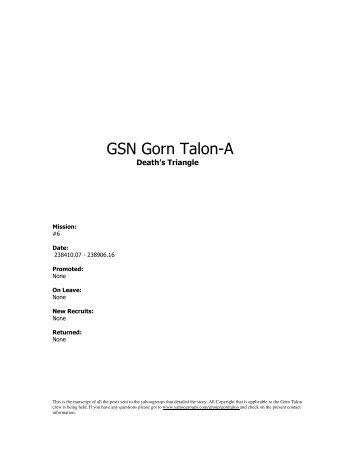 Download the Full story - GSN Gorn Talon-A Writer's Group