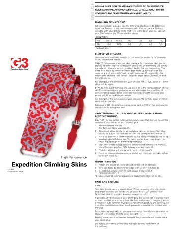 Expedition Climbing Skins Skins - G3 Genuine Guide Gear