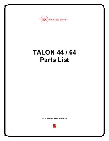 Talon 44 / 64 parts list