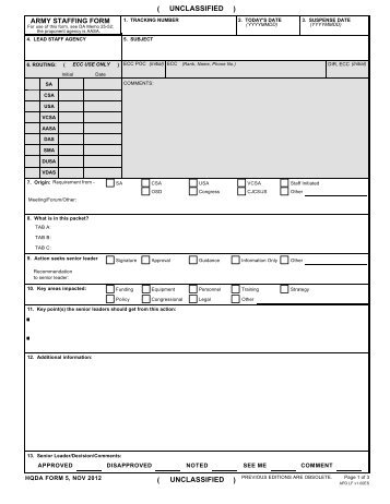 HQDA Form 5, NOV 2012 - Army Publishing Directorate