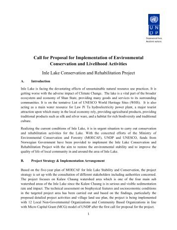 Call for Proposal for Implementation of Environmental Conservation ...