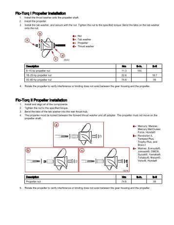 6 cylinder through prop e mercury prop selector chart