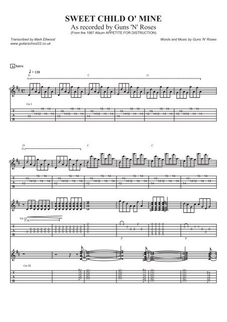 sweet child o mine (Guitar Tab) - Guitar School