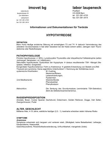 Hypothyreose - Labor - Laupeneck