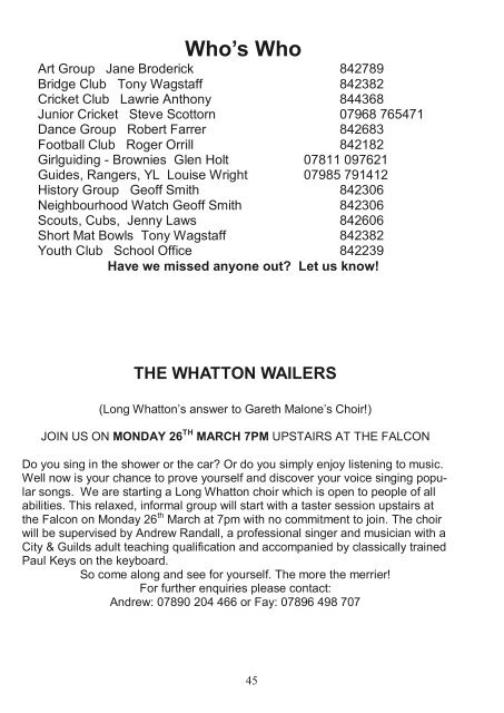 Long Whatton News APRIL 2012 - Leicestershire Villages