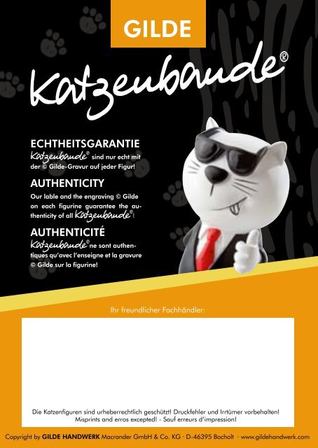 Katzenbande Katalog - Gilde-Handwerk