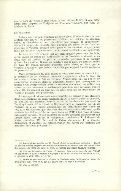 Droits du vicomte de Beziers dans la pays d'Ambialet a la fin du XIIe ...