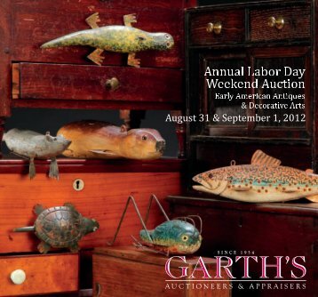 Friday, August 31, 2012 beginning at 2:00 - Garth's Auctions, Inc.