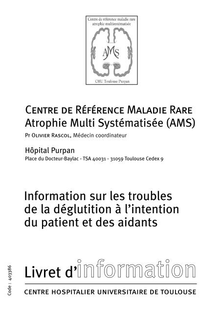 Information sur les troubles de la déglutition - CHU Toulouse