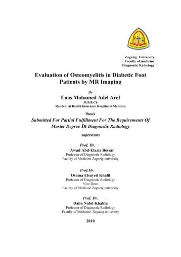 Evaluation of Osteomyelitis in Diabetic Foot Patients by MR Imaging