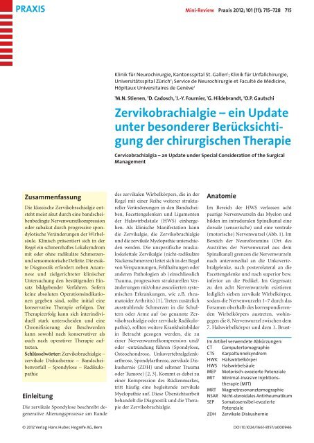 Spondylose Mit Radikulopathie Zervikalbereich - Captions Entry