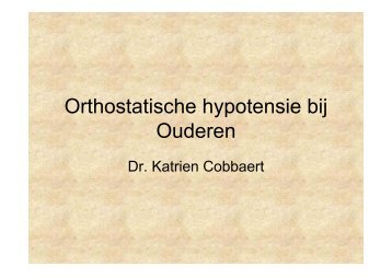 Orthostatische hypotensie bij Ouderen