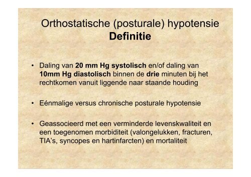 Orthostatische hypotensie bij Ouderen