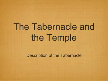 Description of the Tabernacle PPT