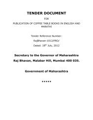 Coffee Table Book Tender Notice - the Raj Bhavan, Mumbai