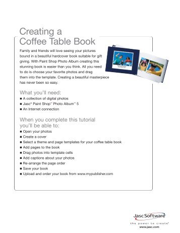 Creating a Coffee Table Book - Corel