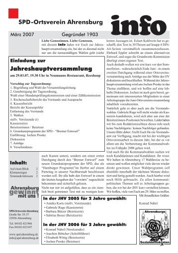 SPD-Ortsverein Ahrensburg ... - SPD Stormarn