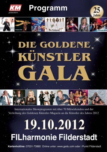 Die Goldene Künstler-Gala 2012 - Programm