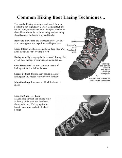 Common Hiking Boot Lacing Techniques...