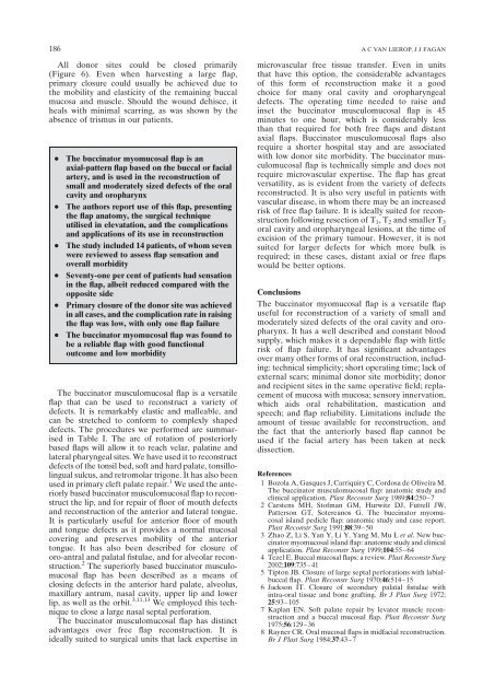 Buccinator myomucosal flap: clinical results and review of anatomy ...