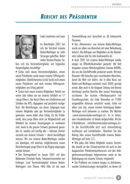 Jahresbericht 2001.xp4 (Page 1) - insieme Baden-Wettingen