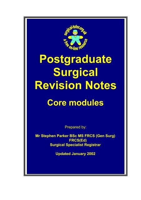 Postgraduate Surgical Revision Notes - SASSiT