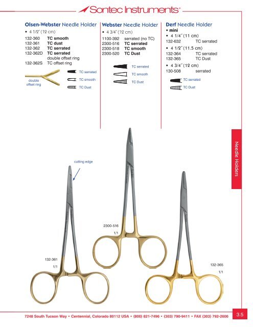 Plastic/ENT Surgical Instrumentation - Sontec Instruments