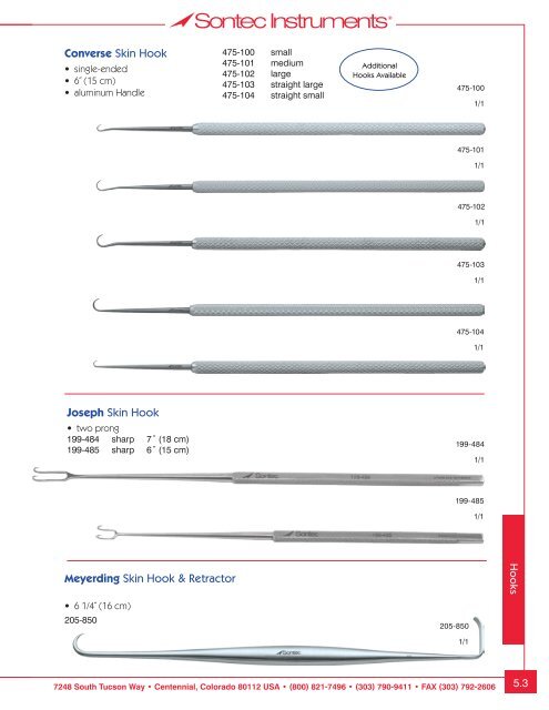 Plastic/ENT Surgical Instrumentation - Sontec Instruments