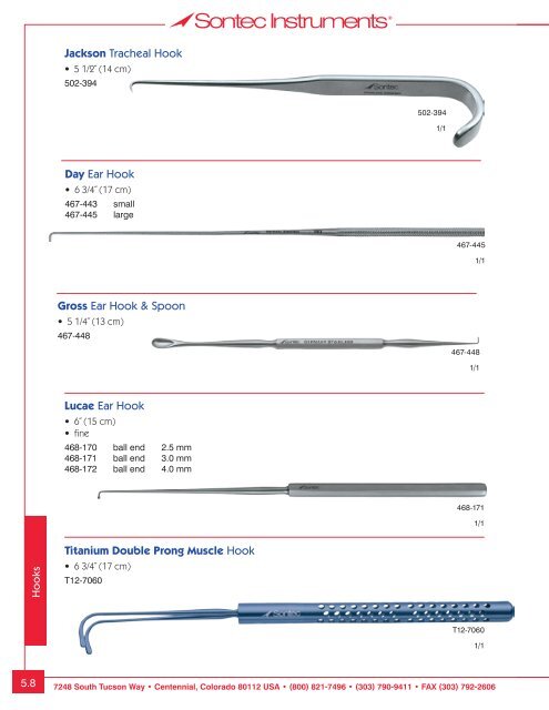 Plastic/ENT Surgical Instrumentation - Sontec Instruments