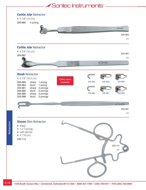 Plastic/ENT Surgical Instrumentation - Sontec Instruments