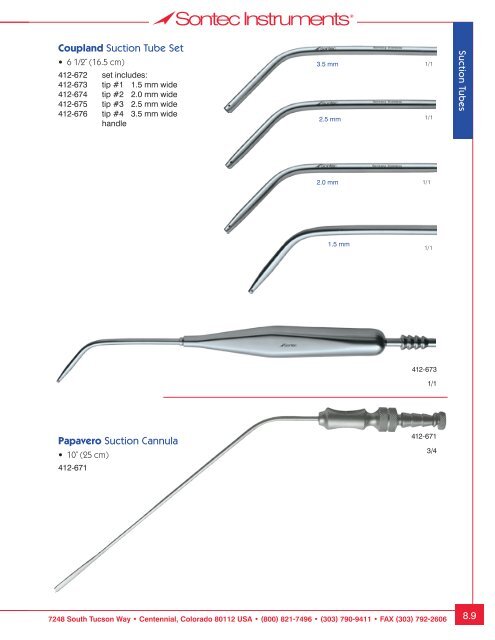 Plastic/ENT Surgical Instrumentation - Sontec Instruments