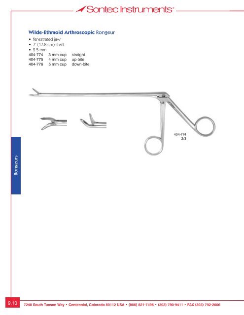 Plastic/ENT Surgical Instrumentation - Sontec Instruments