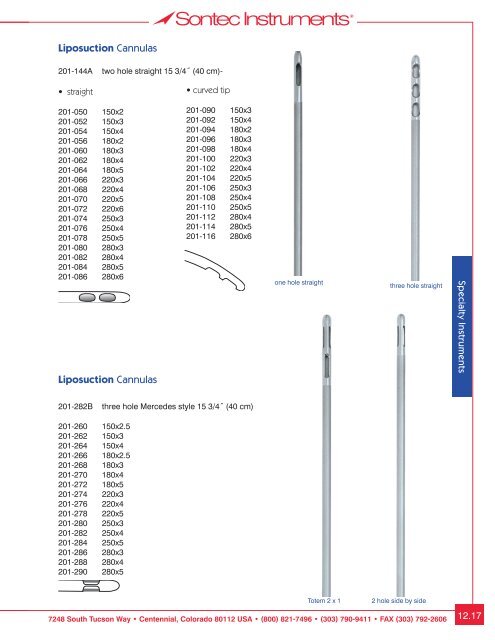 Plastic/ENT Surgical Instrumentation - Sontec Instruments