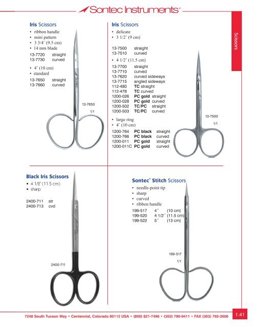 Plastic/ENT Surgical Instrumentation - Sontec Instruments