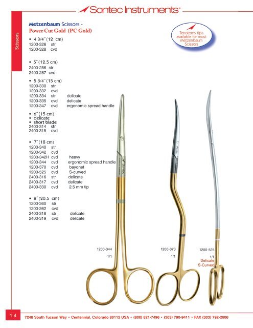 Plastic/ENT Surgical Instrumentation - Sontec Instruments