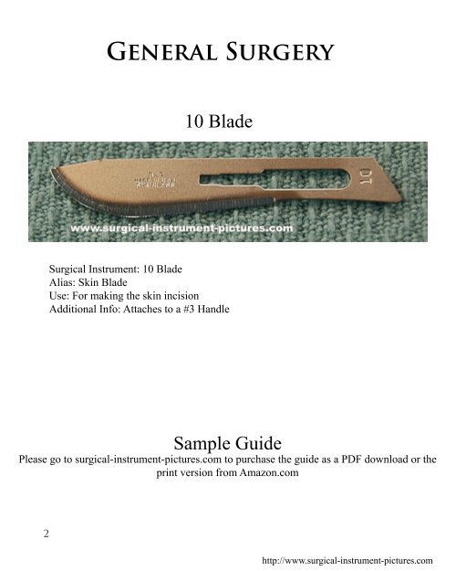 Sample Guide Pictures of Surgical Instruments
