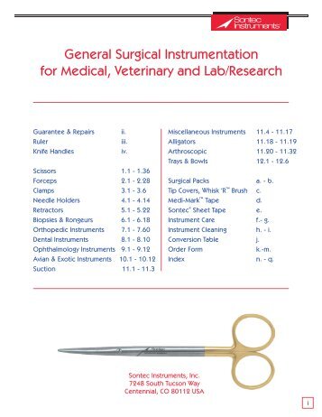 General Surgical Instrumentation for Medical, Veterinary and Lab ...