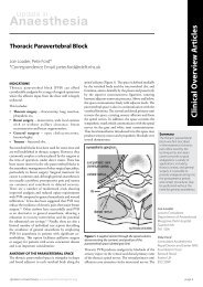 Download – Thoracic Paravertebral Block - Update in Anaesthesia