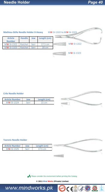 Surgical Instruments Catalogue - Mind Works (Private) Limited.