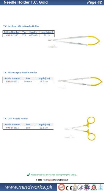 Surgical Instruments Catalogue - Mind Works (Private) Limited.