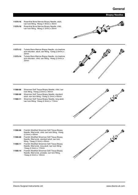 Reusable Needle Supplement (5.5Mb - Dixons Surgical Instruments