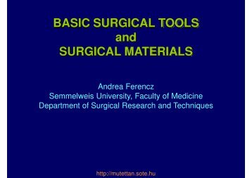 Basic surgical tools and suture materials