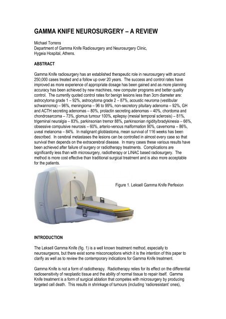1. Gamma Knife Neurosurgery - A Review