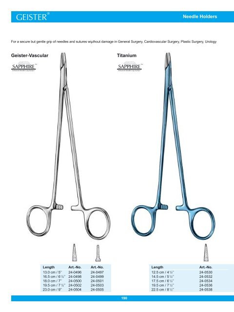 Needle Holders Geister-Vascular Titanium