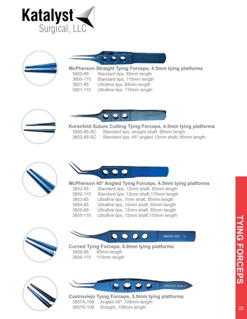 Ophthalmic Instrument Catalog 2012 - KatalystSurgical