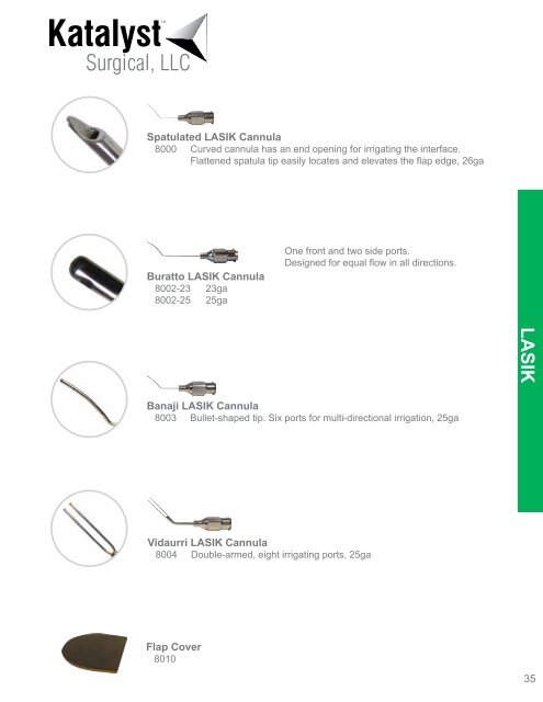 Ophthalmic Instrument Catalog 2012 - KatalystSurgical