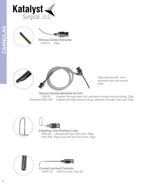 Ophthalmic Instrument Catalog 2012 - KatalystSurgical