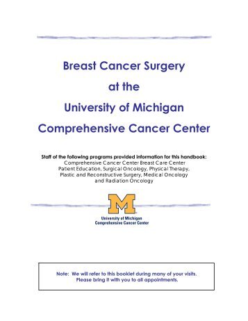 Breast Cancer Surgery at the University of Michigan Comprehensive ...